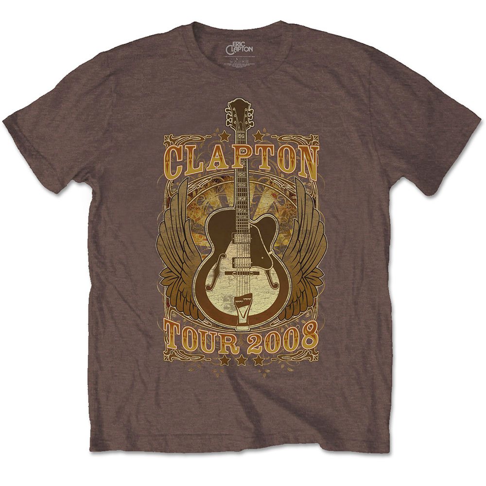 Eric Clapton - Tour 2008 Heren Tshirt - Bruin